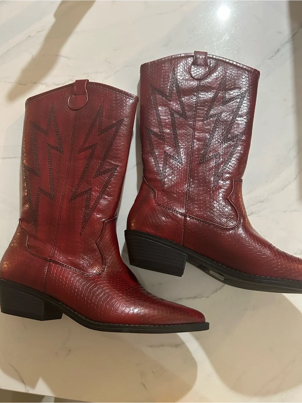 DL1961 Women's Burgundy Over-the-Knee Western Boots